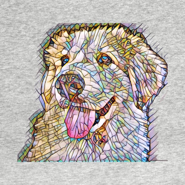 Great Pyrenees on Stained Glass T-Shirt by rford191